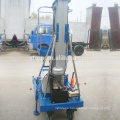 Single aluminum mast hydraulic lifting aerial work platform